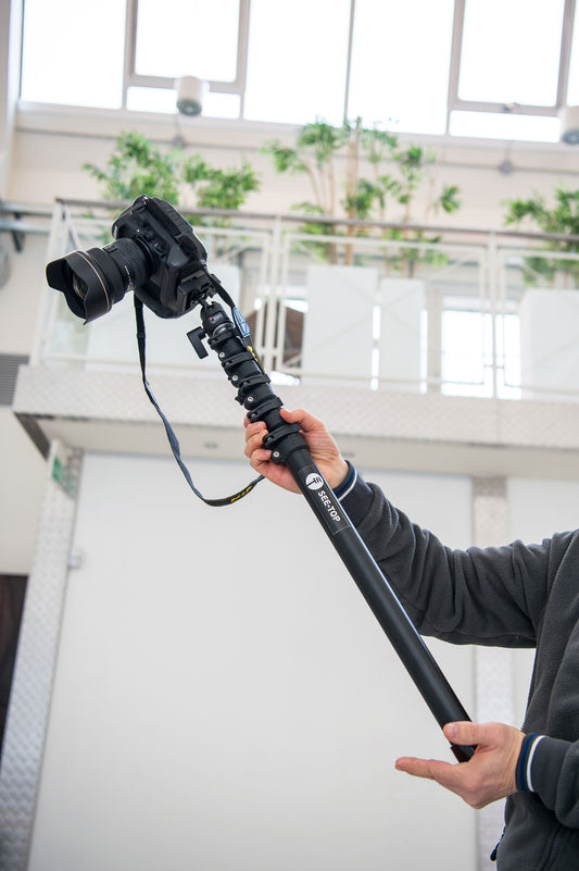 SEE-TOP MONOPOD COMPACT - ASTA TELESCOPICA -MONOPIEDE IN FIBRA DI CARBONIO DA 70CM A 3,3 MT