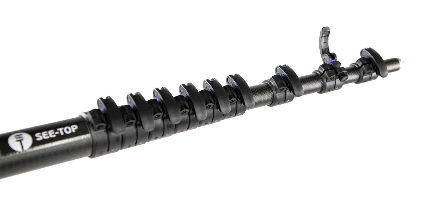 SEE-TOP MONOPOD COMPACT - ASTA TELESCOPICA -MONOPIEDE IN FIBRA DI CARBONIO DA 70CM A 3,3 MT