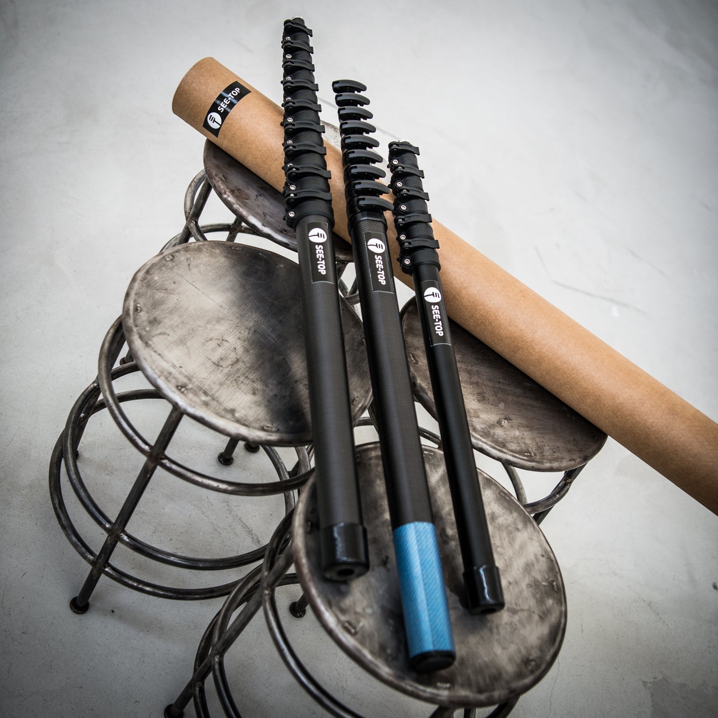 SEE-TOP MONOPOD COMPACT - ASTA TELESCOPICA -MONOPIEDE IN FIBRA DI CARBONIO DA 70CM A 3,3 MT